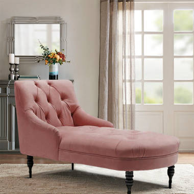 Pink tufted chaise online lounge